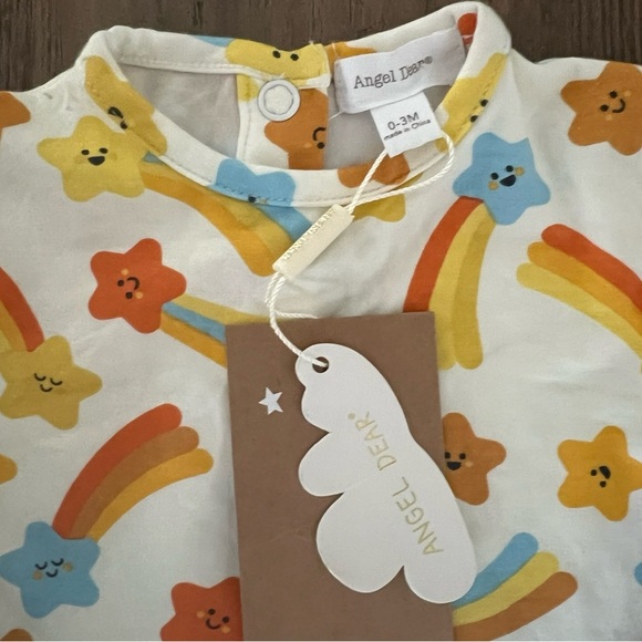 Angel Dear NWT Bamboo Sleeper Gown Colorful Shooting Star Size 0-3M - Picture 3 of 4